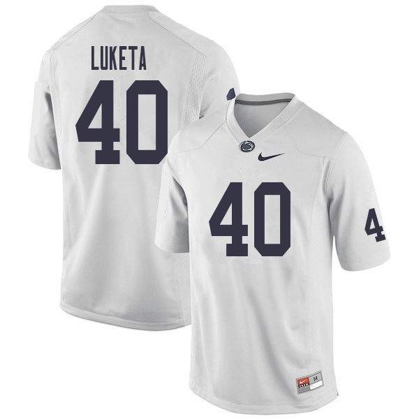 Men #40 Jesse Luketa Penn State Nittany Lions College Football Jerseys Sale-White